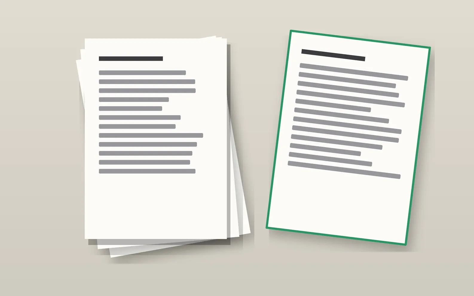 Illustration: a stack of pages with one page pulled out