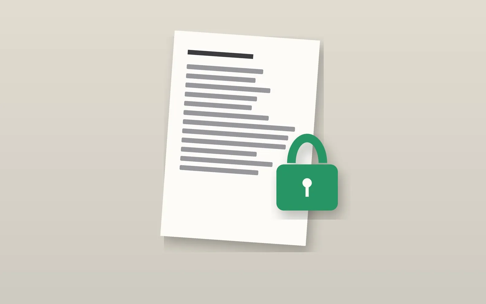 Illustration: a page with a green padlock