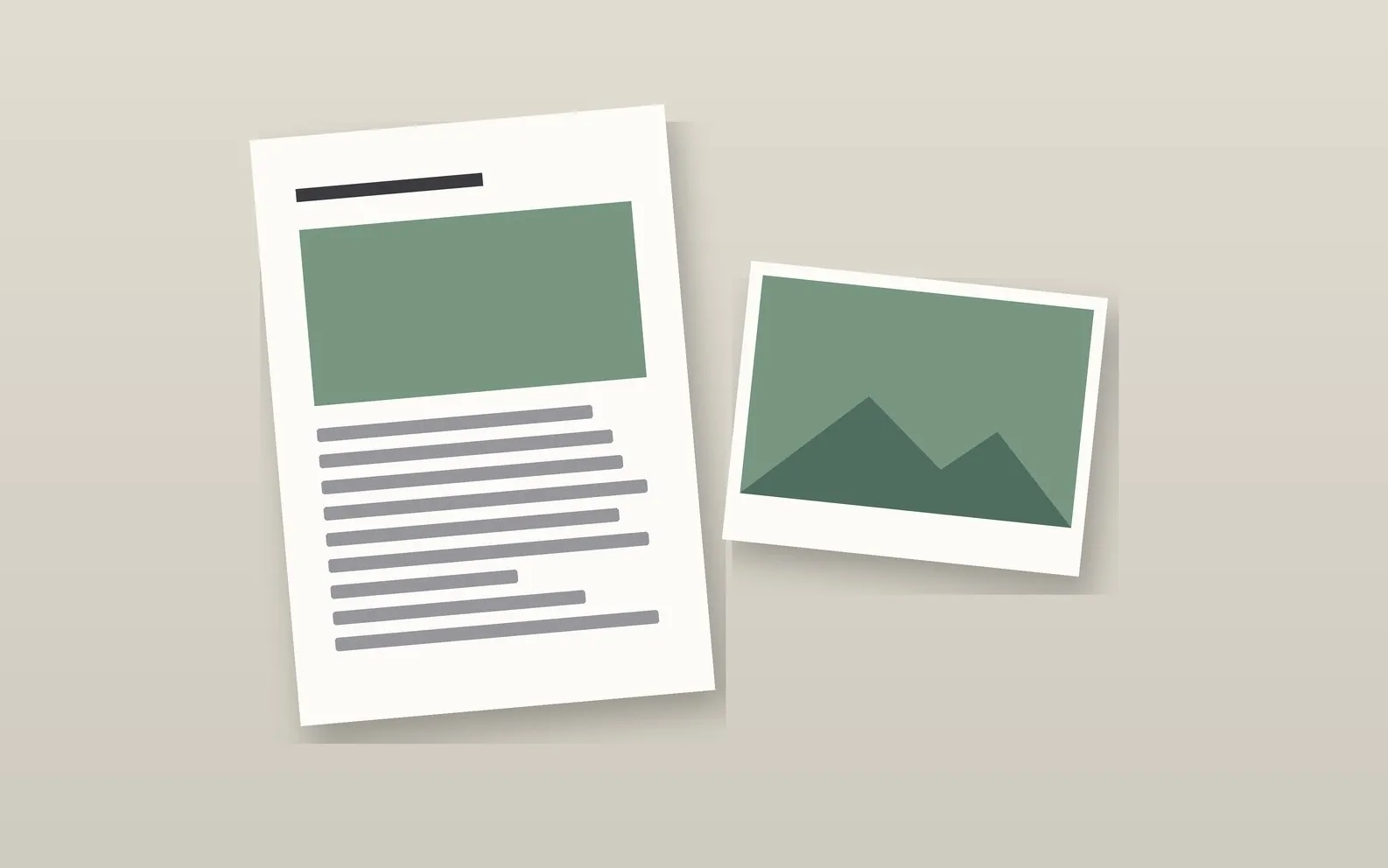 Illustration: a page next to a photo print