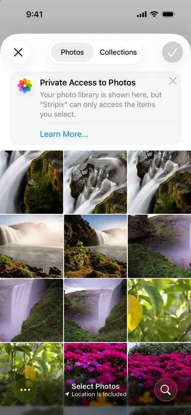 Stripix photo picker screen